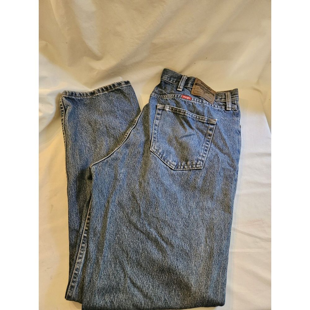 Wrangler Denim Jeans Men 38x32 Blue Western Bootcut Pants 100%‎ Cotton
